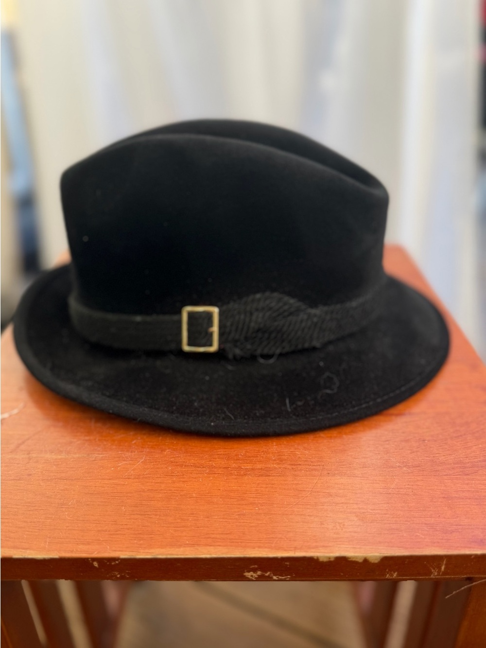 Vintage Bollman Tempo Men’s Black Fur Felt Fedora 6 7/8 Dark Academia
